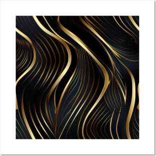 Golden Lattice: Luxurious Linearity in Gold Posters and Art